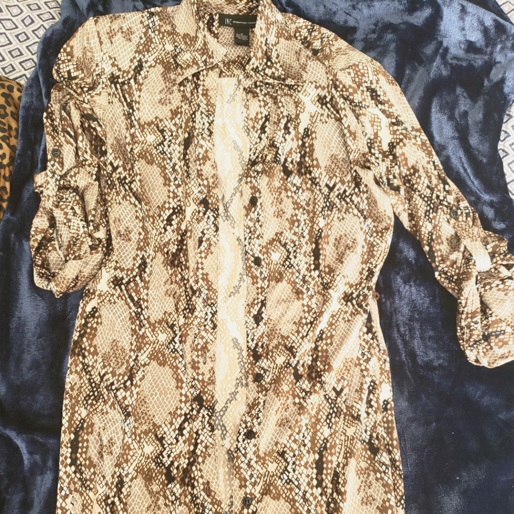 Brown and tan button up dress